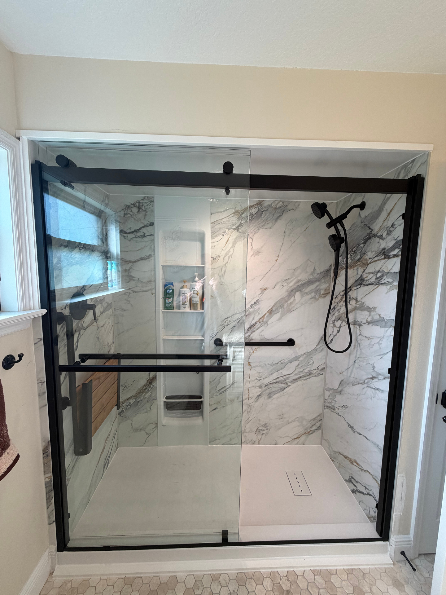After — Tampa tub-to-shower conversion